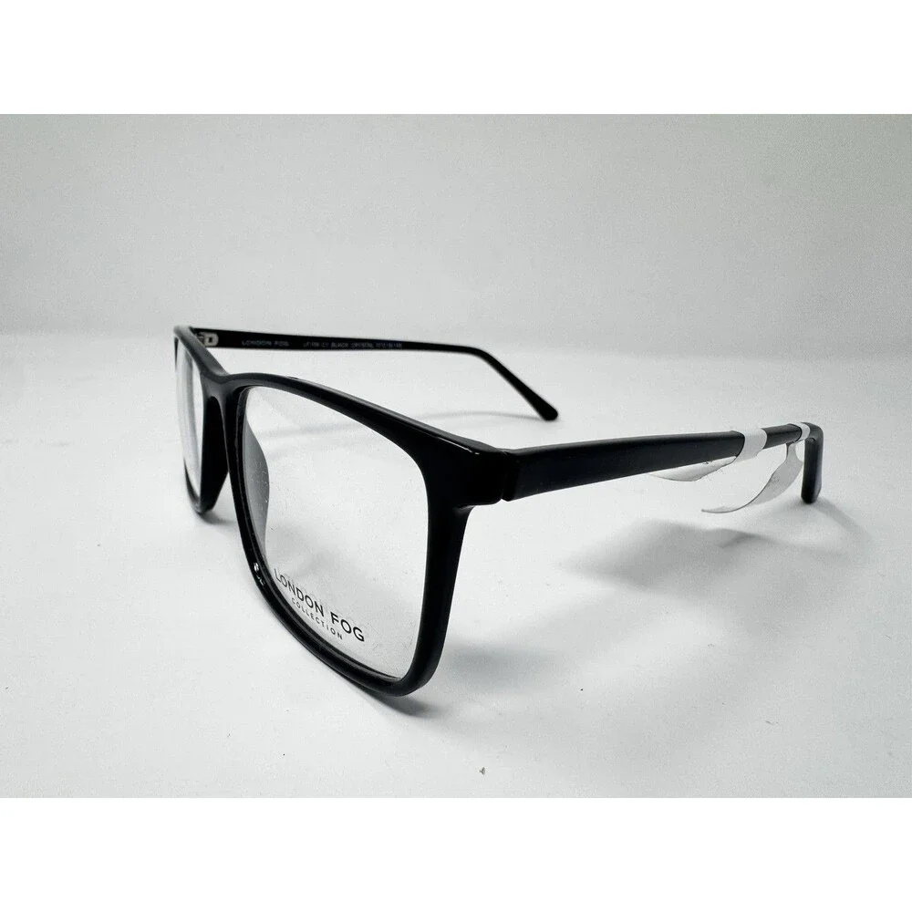 London Fog LF108 Black Crystal Eyeglass Frames New Old Stock 57-16-145